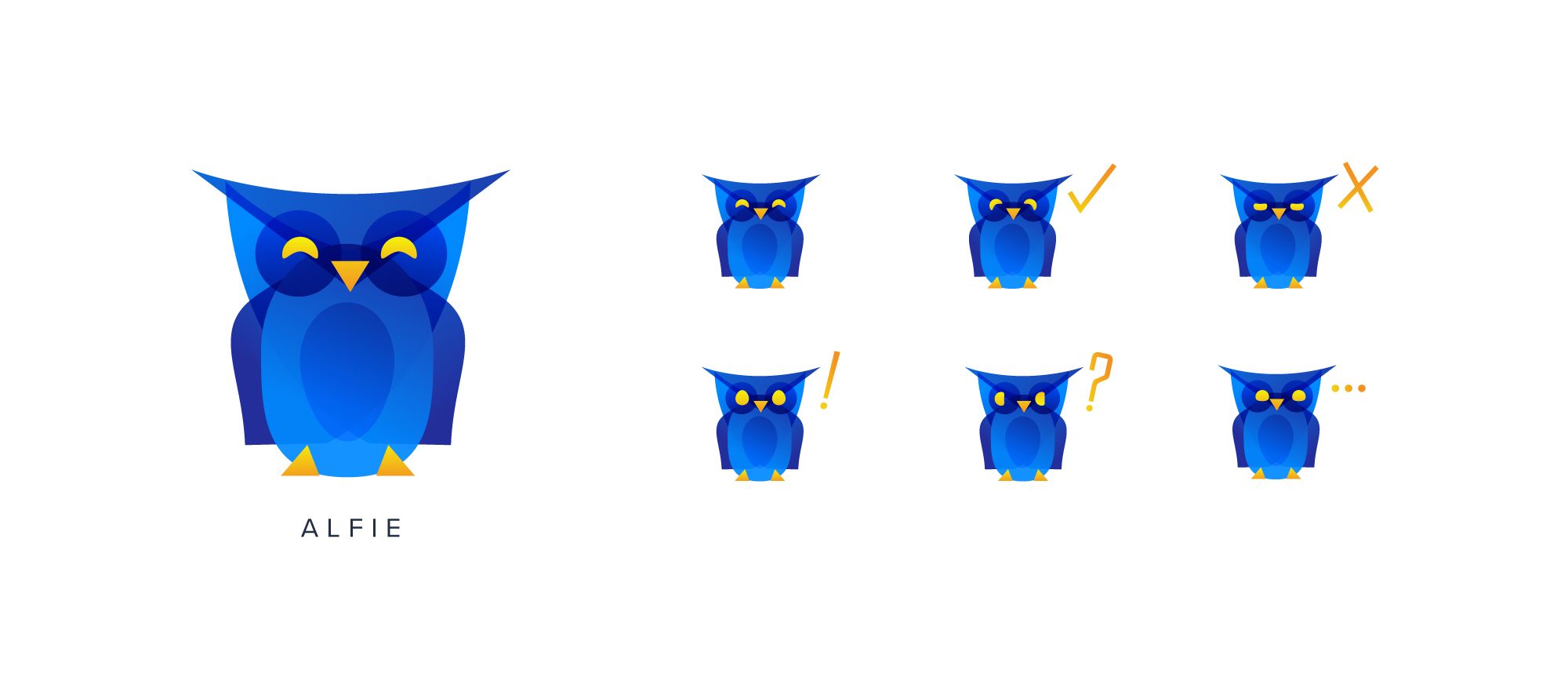 Alfie the owl and his expressions