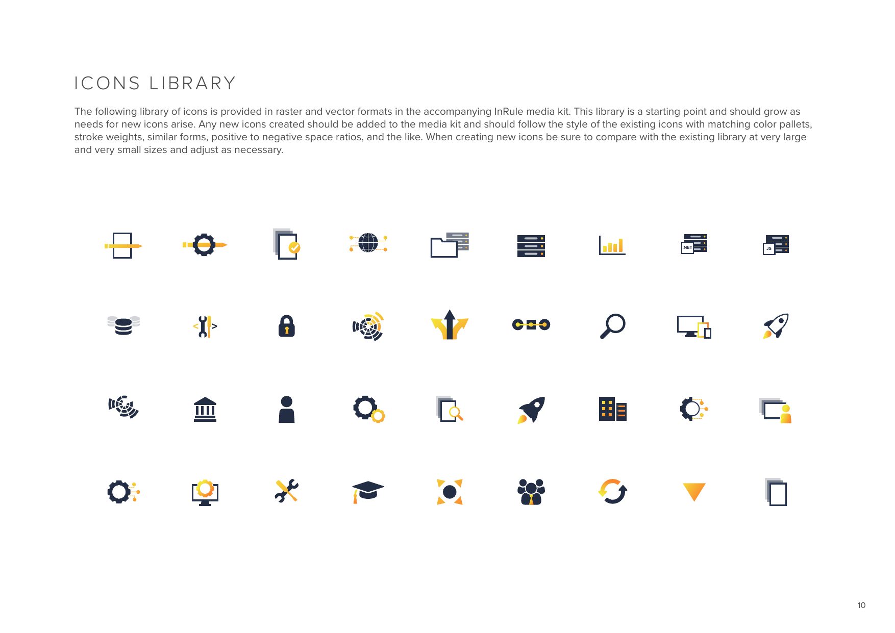 Brand standards: icon library