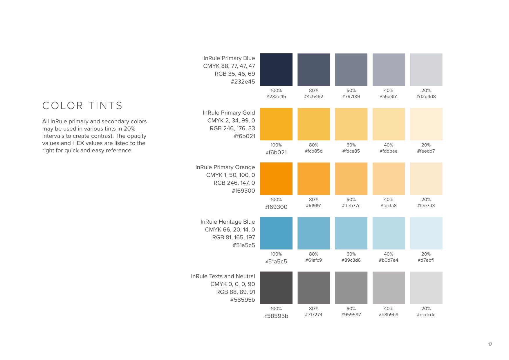 Brand standards: color ratios