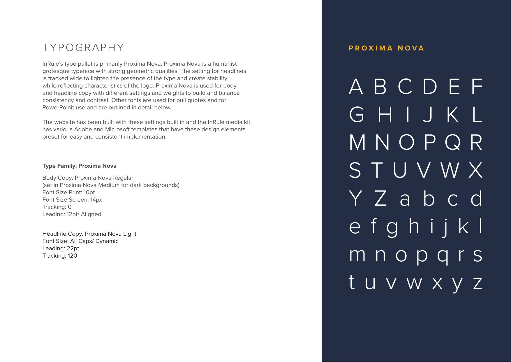 Brand standards: Proxima Nova specimen