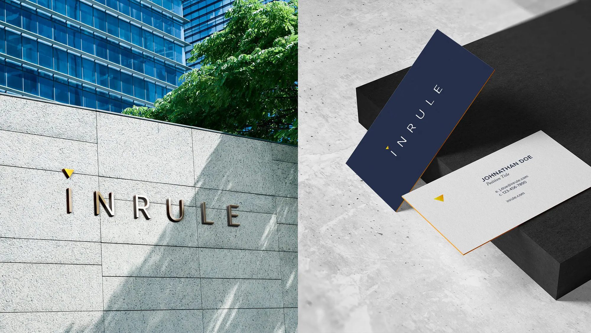 InRule signage on the building and business cards